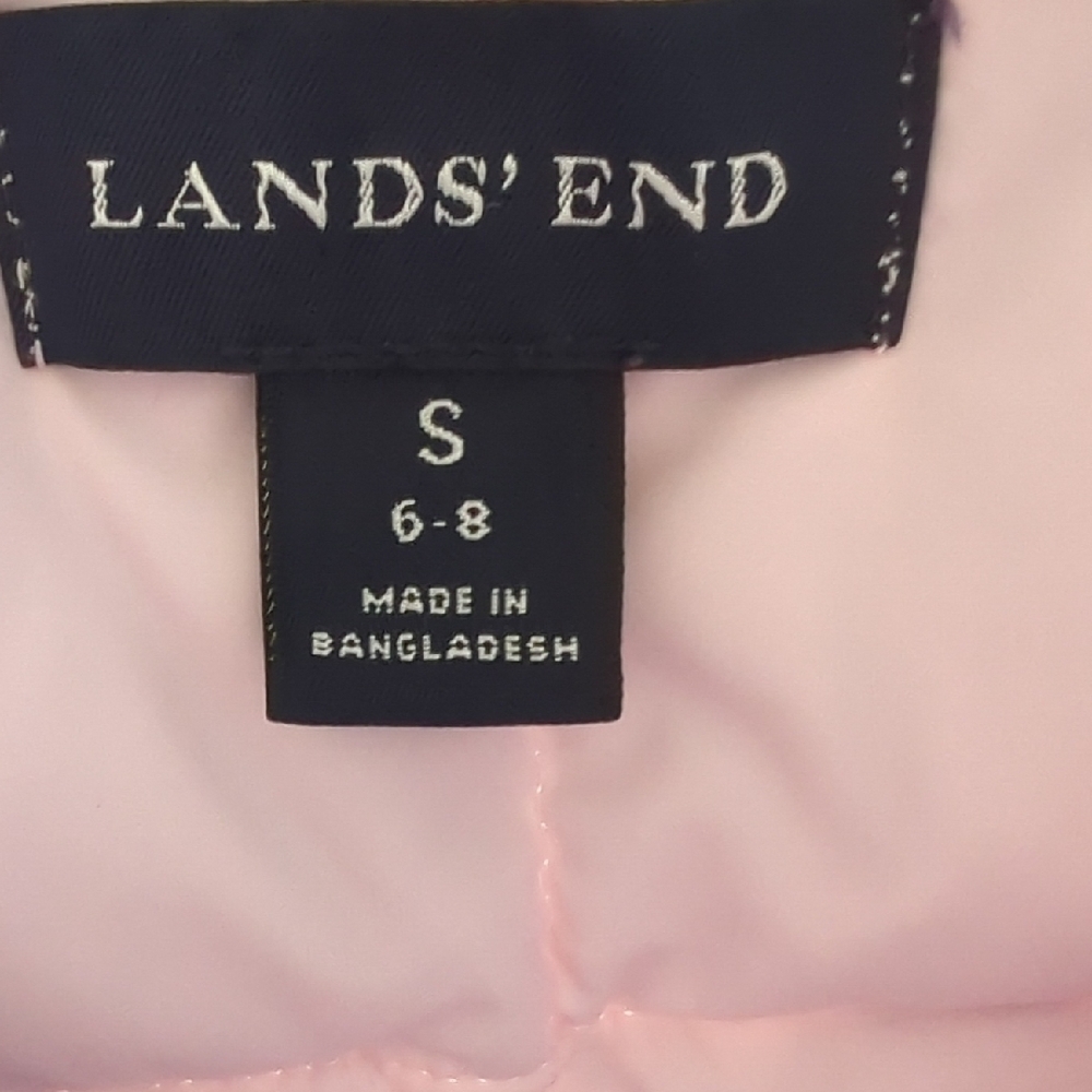 Lands' End Light Pink Quilted Goose Down Puffer Vest Women's Small 6-8 - Picture 4 of 6
